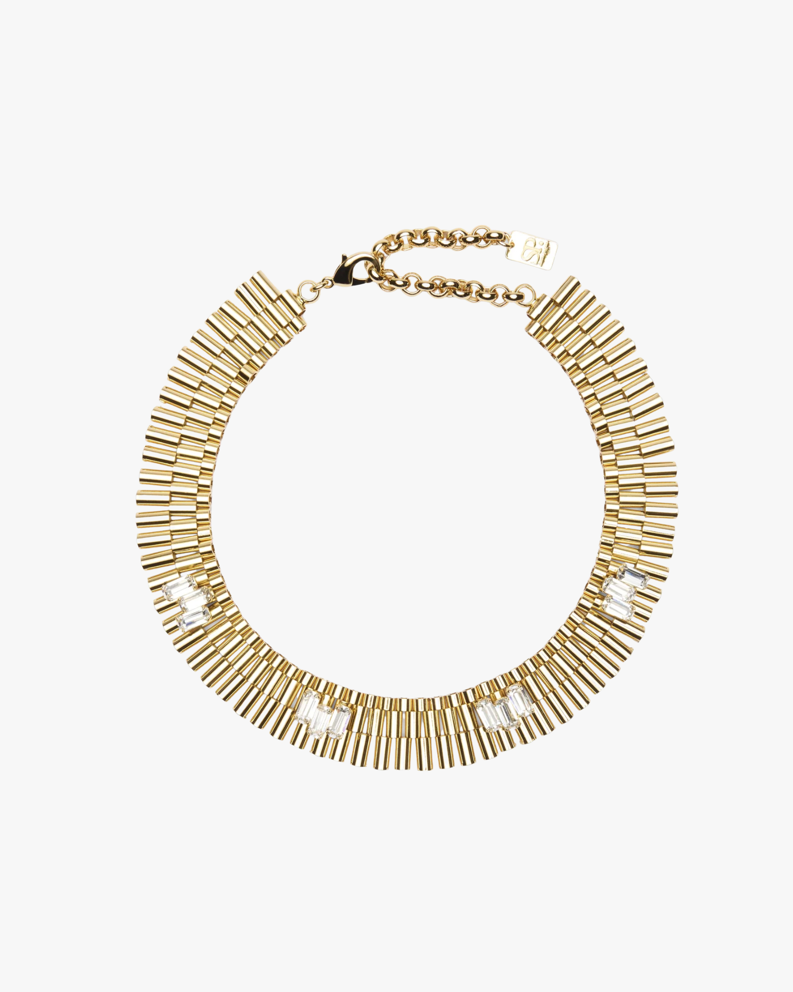 Necklace On Time Gold Crystals