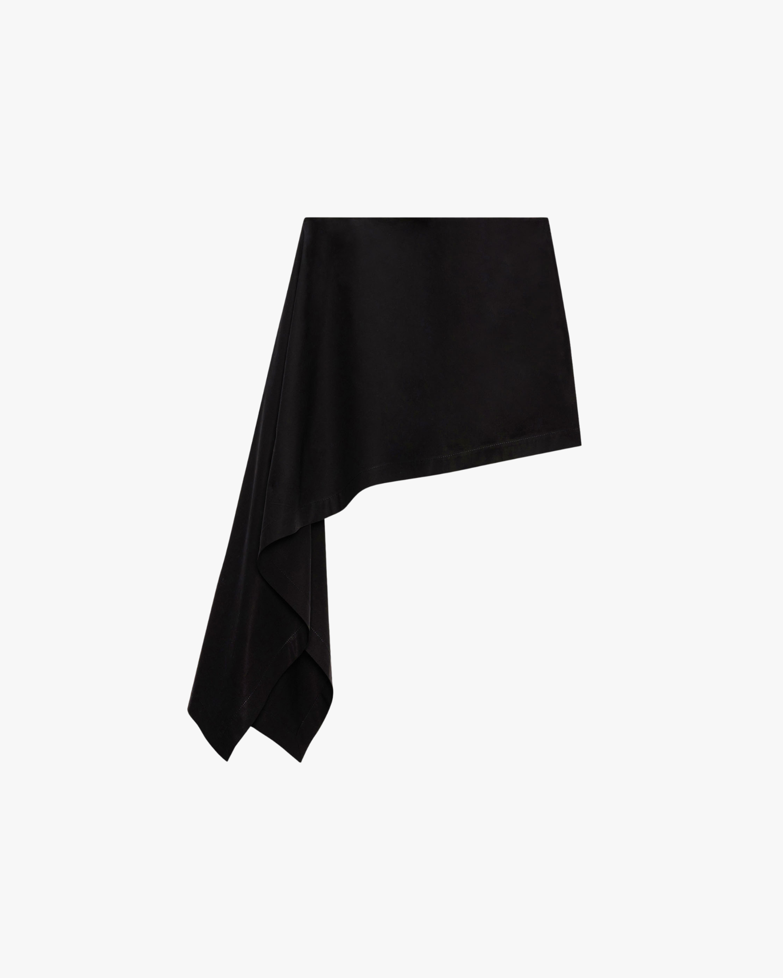 Black mini skirt with asymmetrical detail