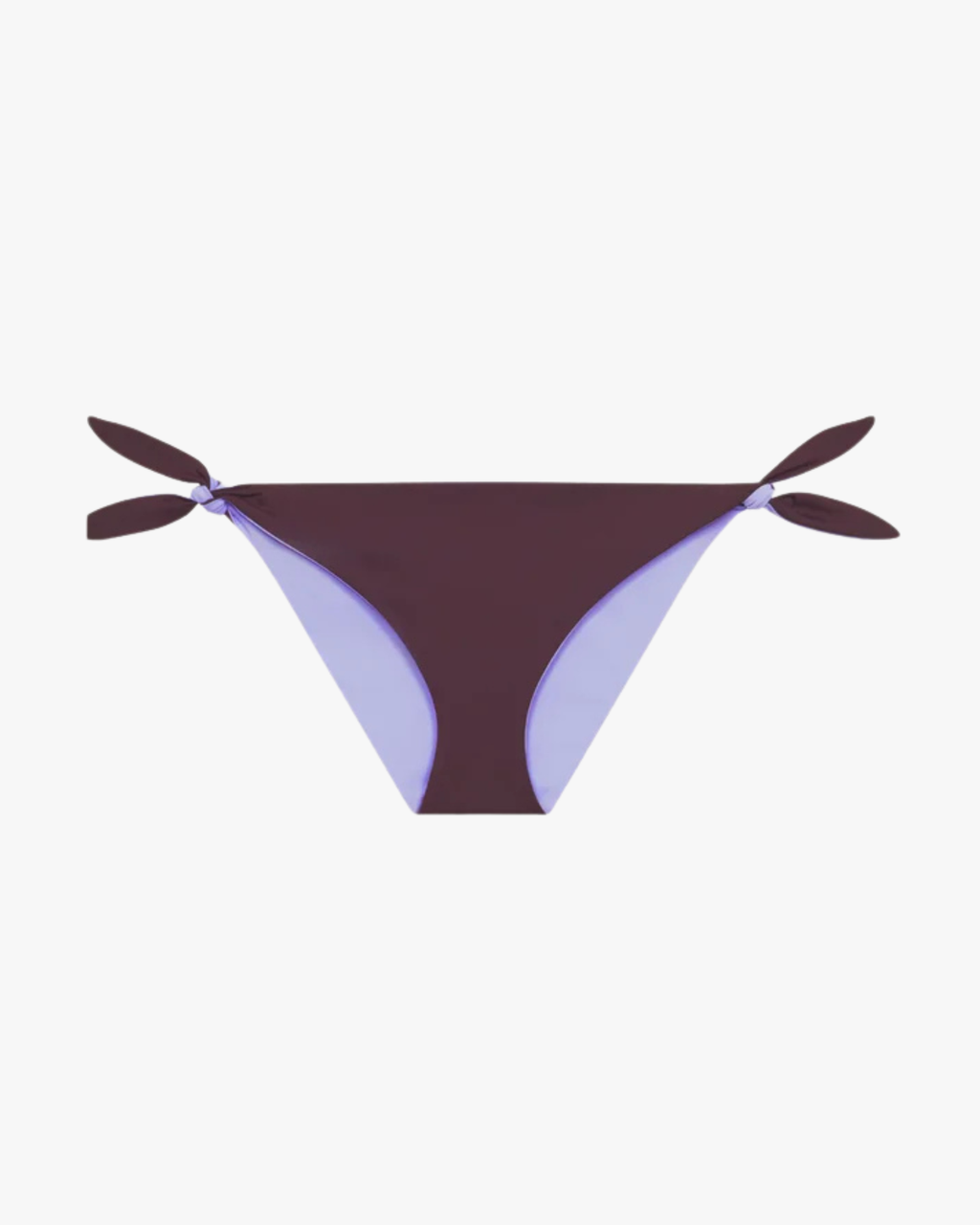 Holiday Bikini Bottoms With Ties Reversible Chocolate-Lilac