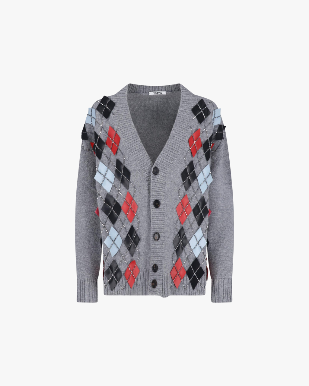 Cardigan Argyle Grey