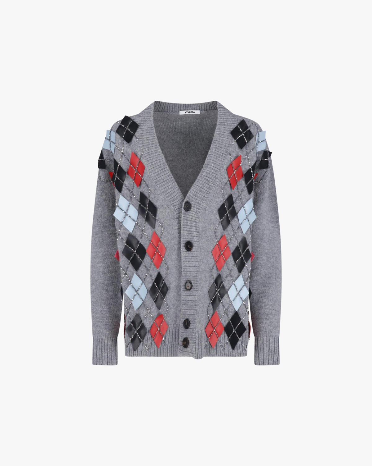 Cardigan Argyle Grey