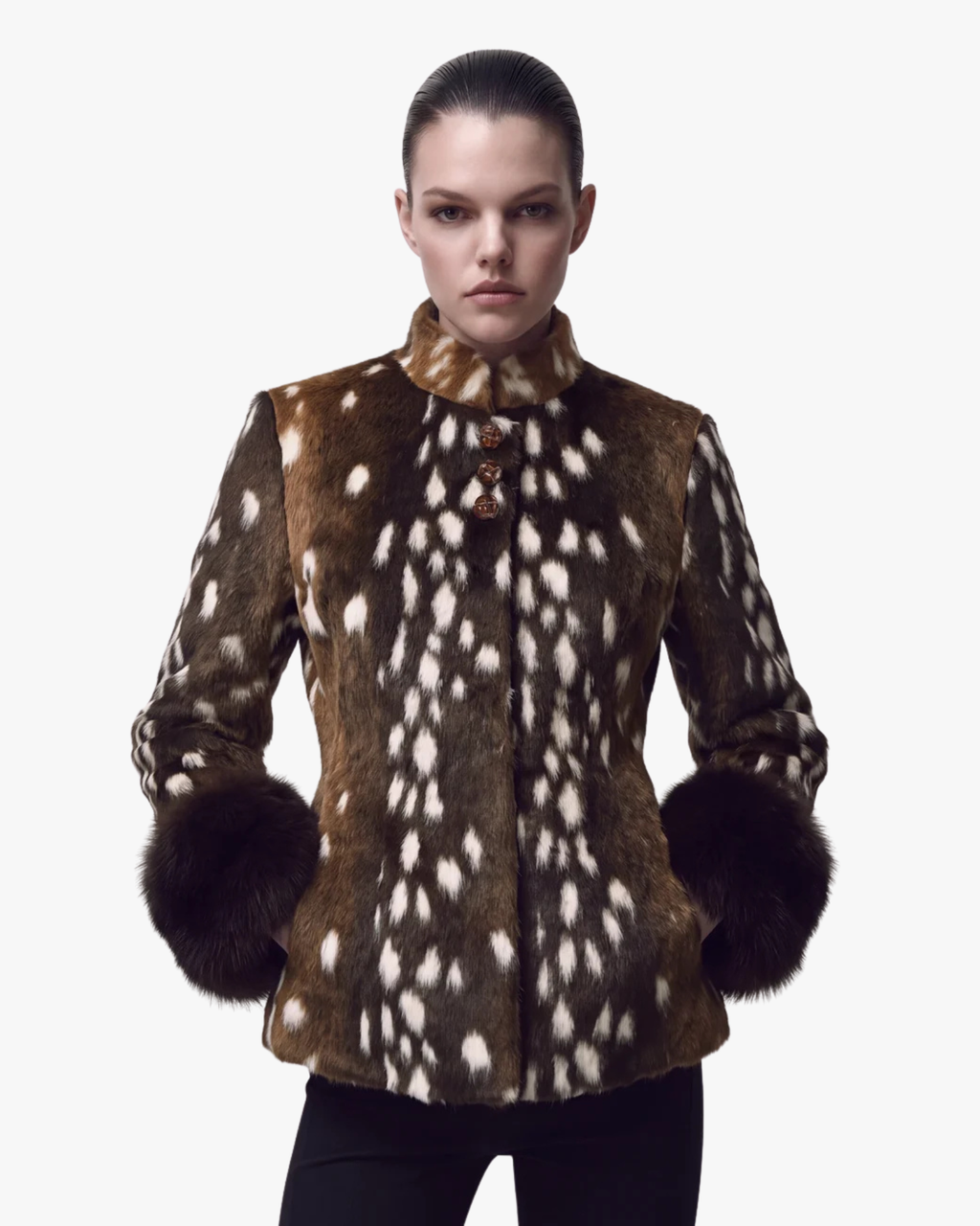 Faux-Fur Jacket Bambi Deer Print