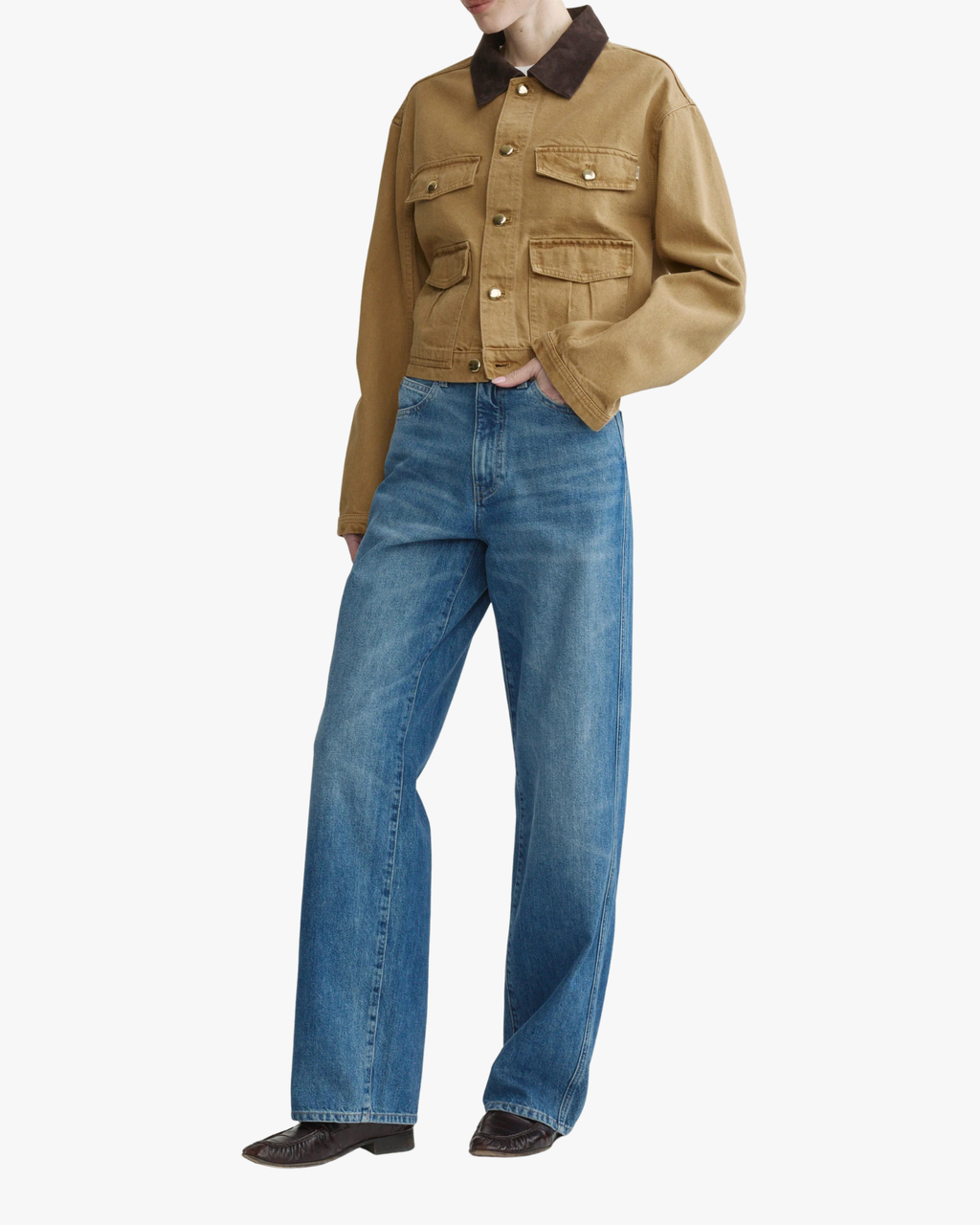 Boxy Denim Jacket Sand