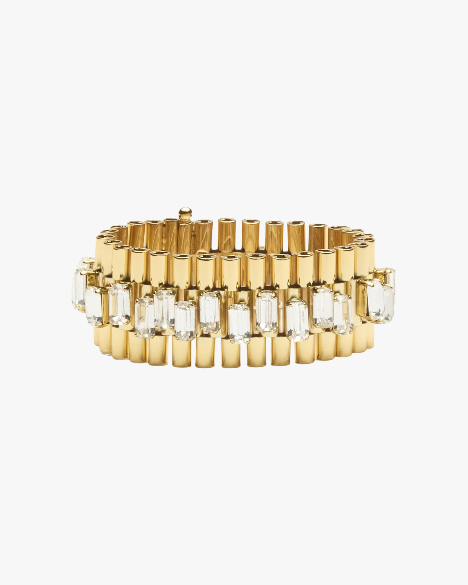 Bracelet On Time Gold With Crystals