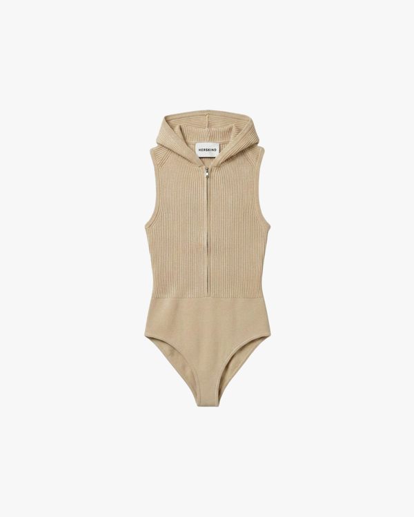 Bodystocking Clothilde Knit Hooded Creme