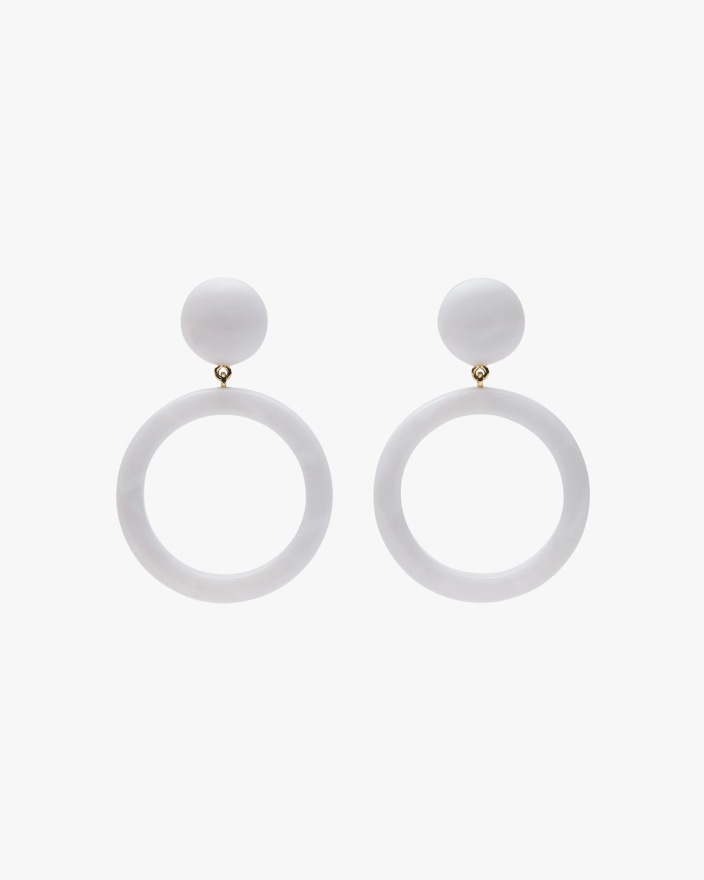 Earrings Icon Circle Resin White