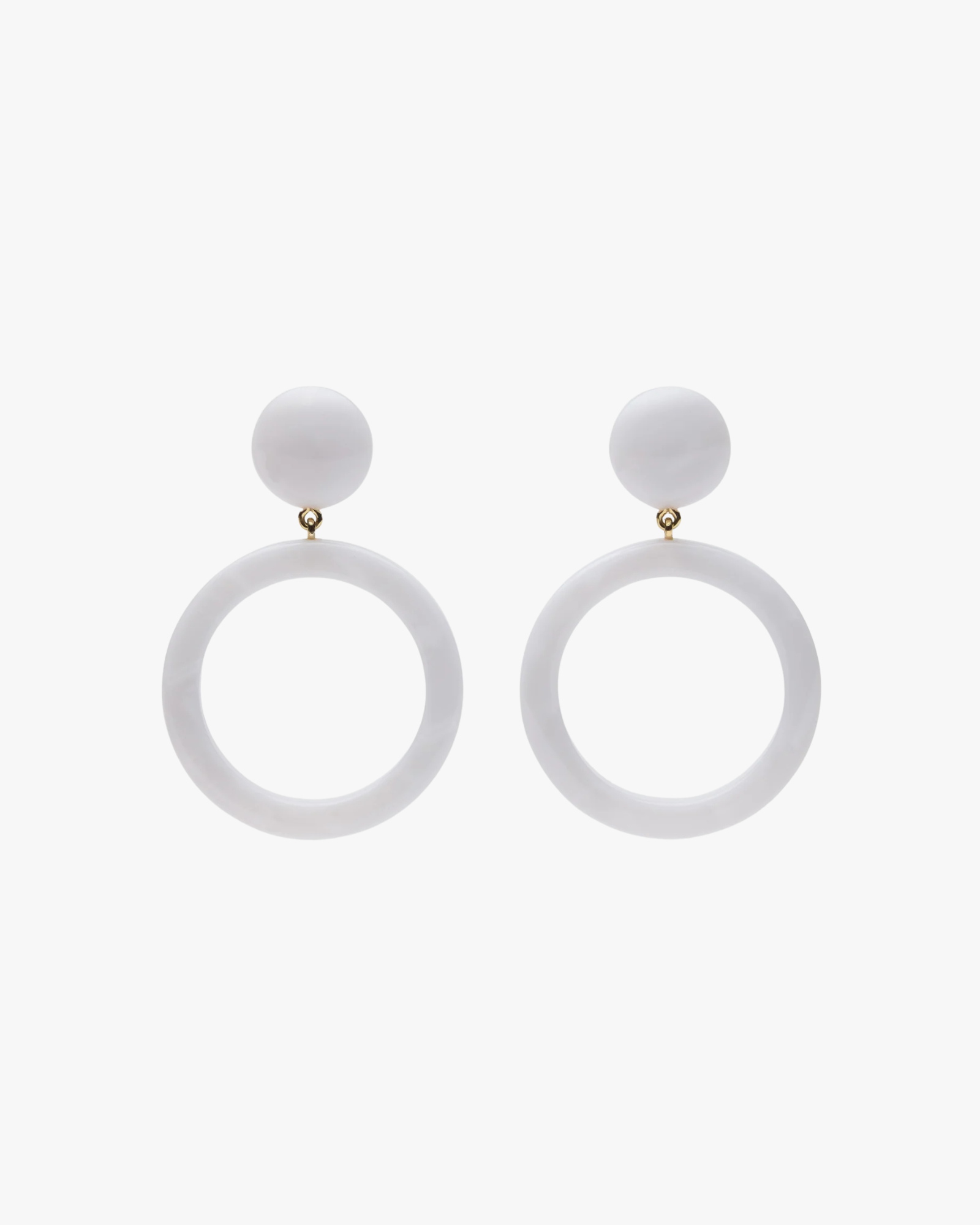 Earrings Icon Circle Resin White