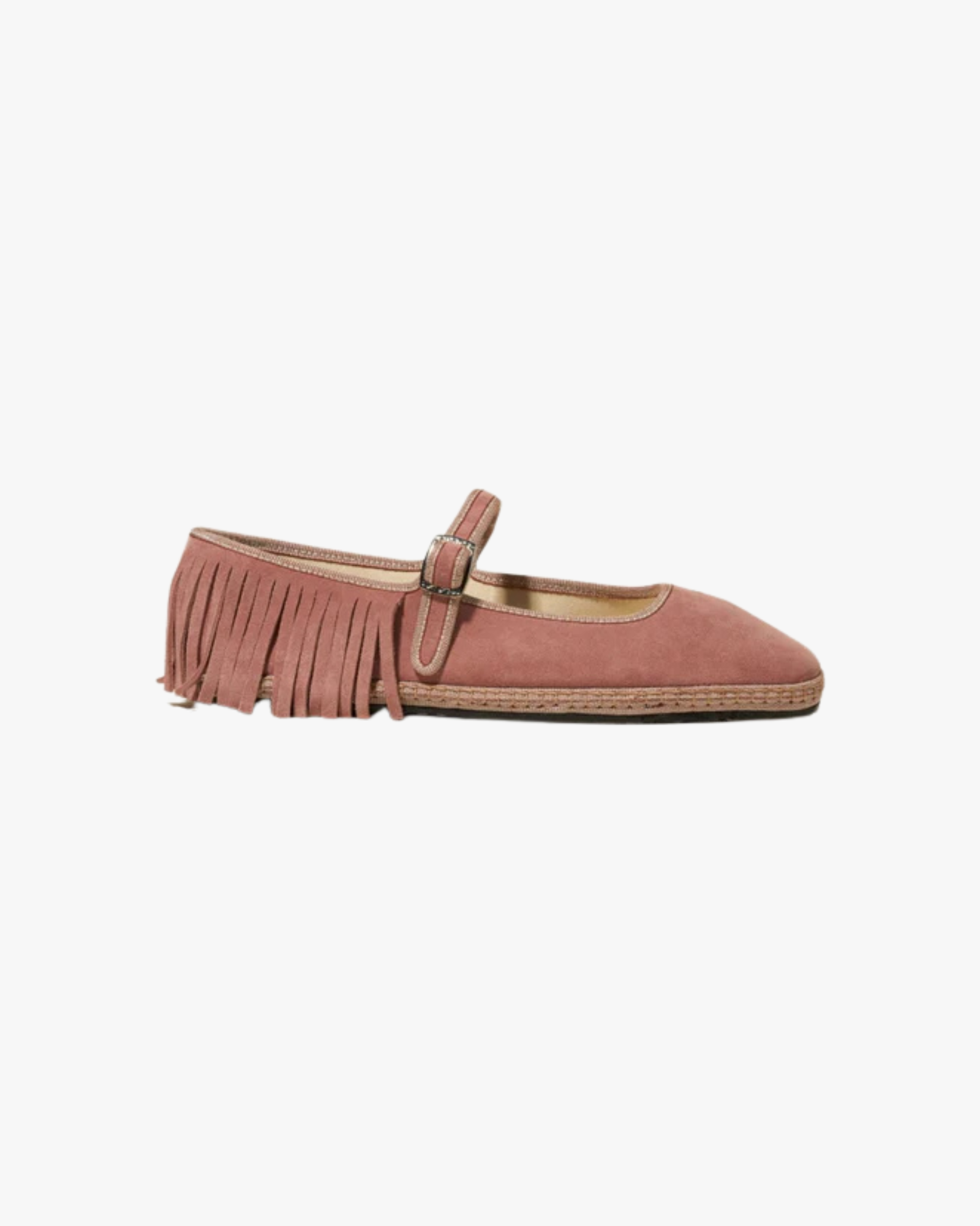 Mary Jane Friulane With Fringes And Square Toe Pink