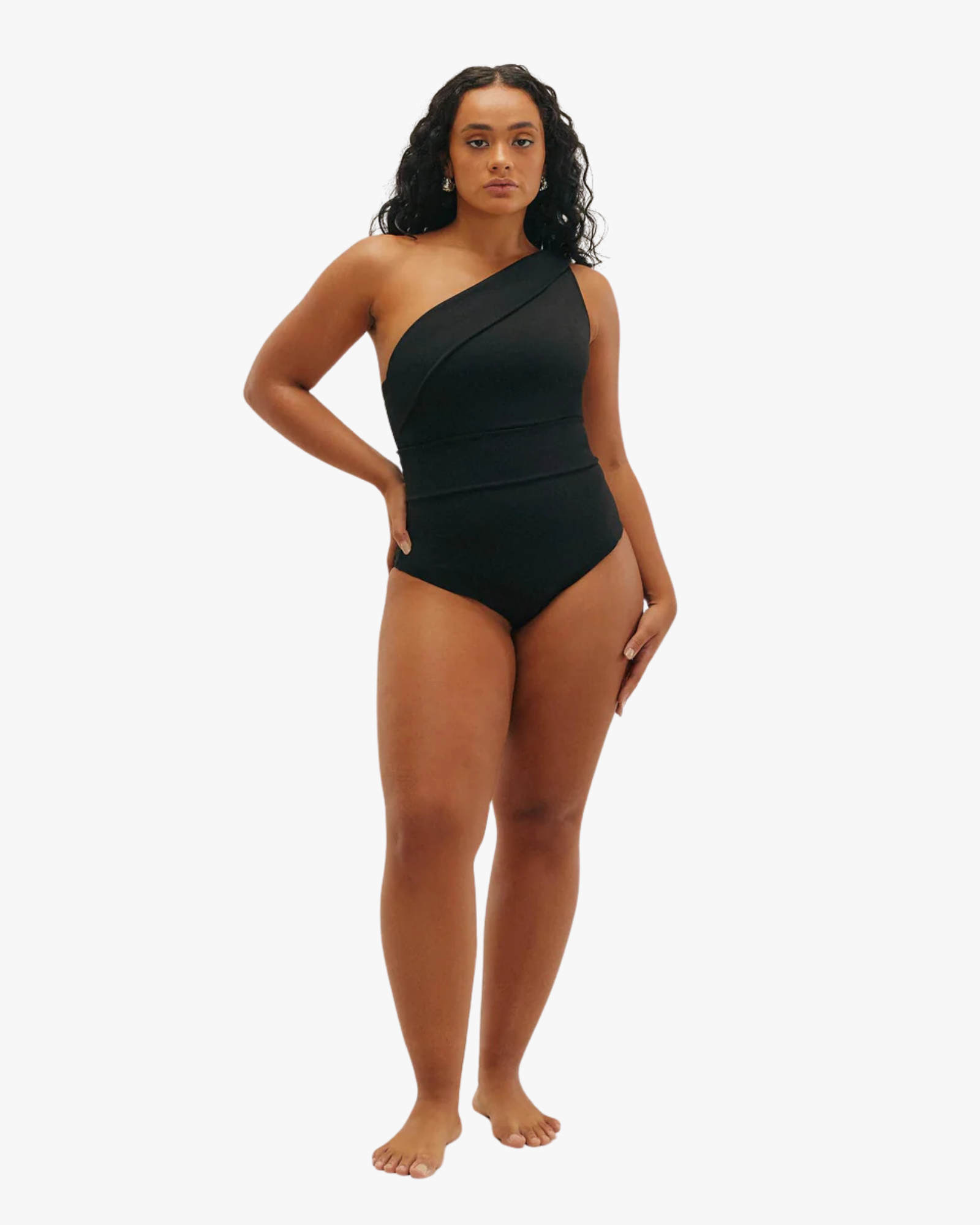 One Shoulder Swimsuit Maria Maillot Black