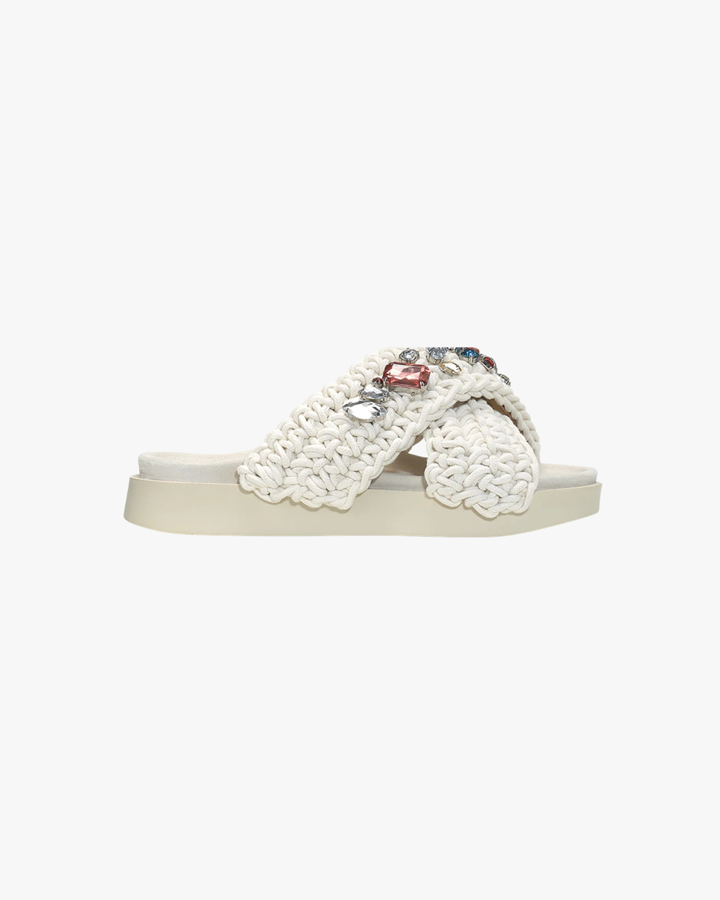 Slides Woven Stones Off White