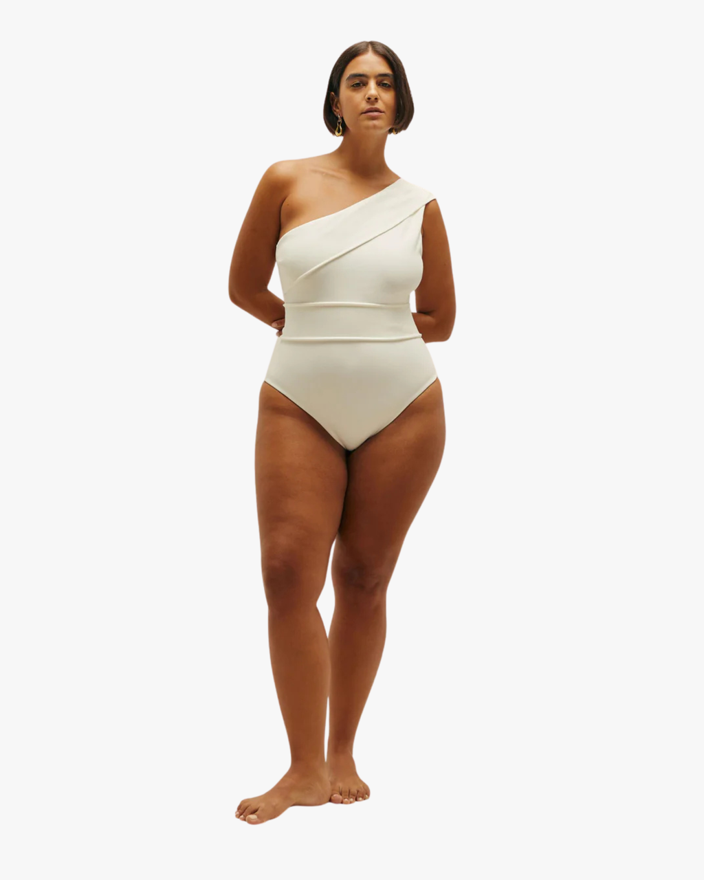 One Shoulder Swimsuit Maria Maillot Off White