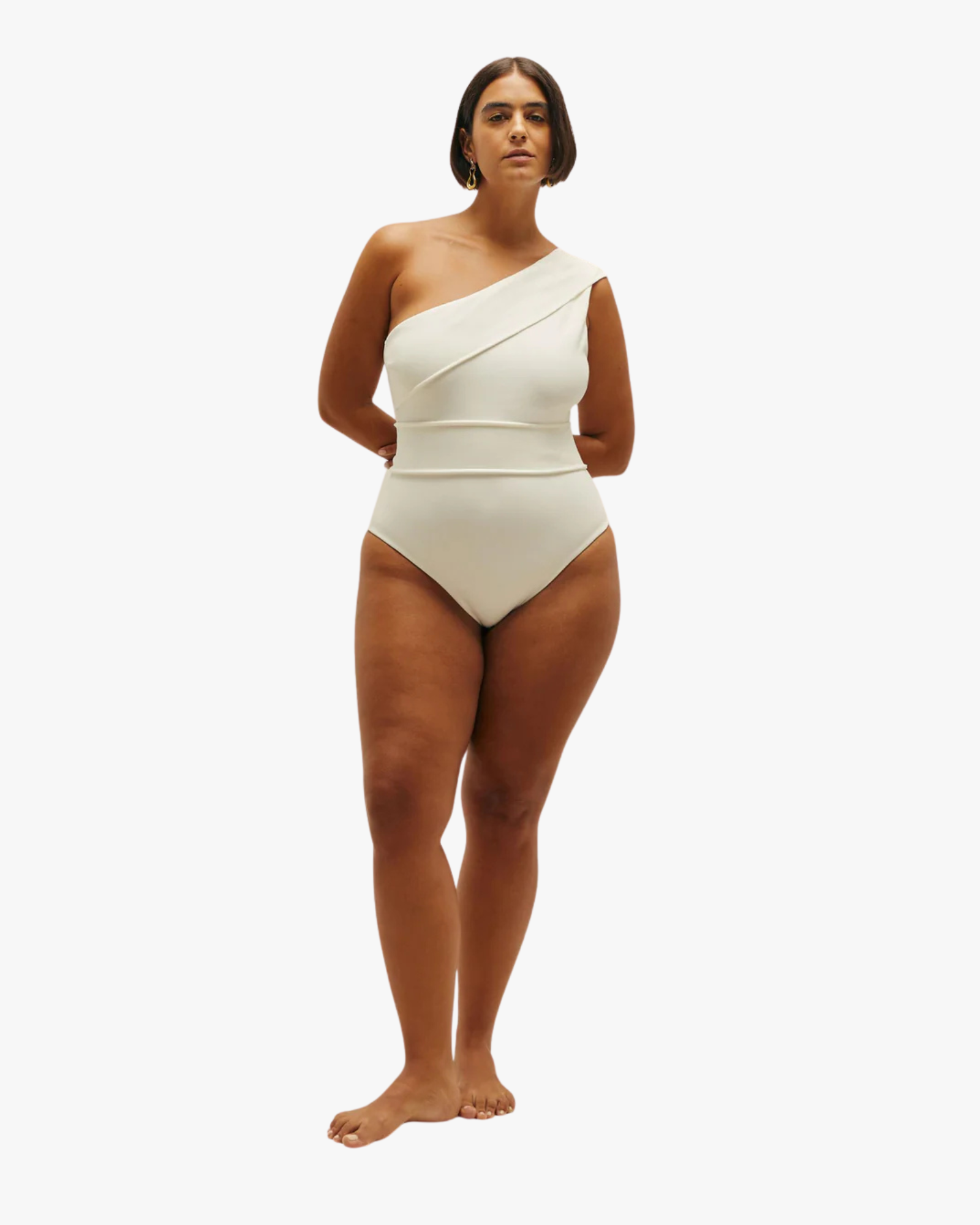 One Shoulder Swimsuit Maria Maillot Off White