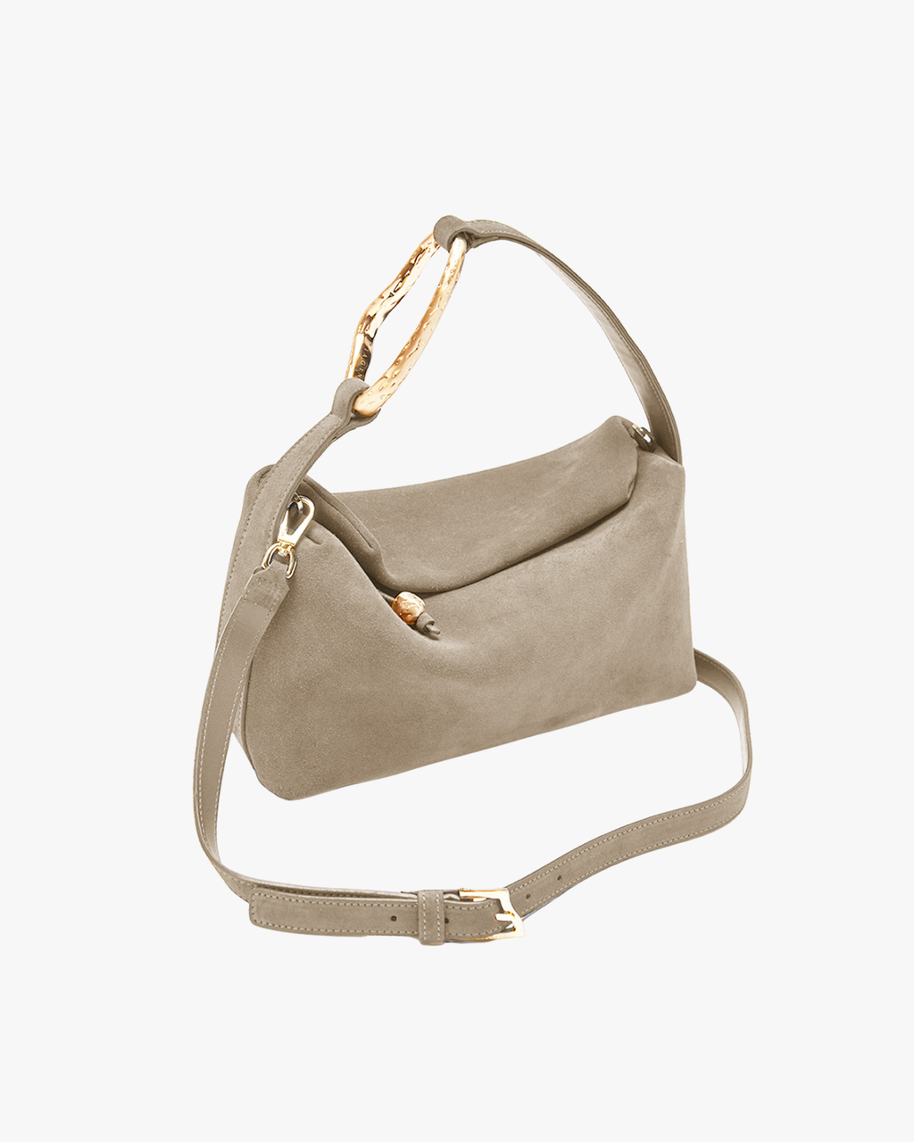Liaison Small Suede Beige Shoulder Bag