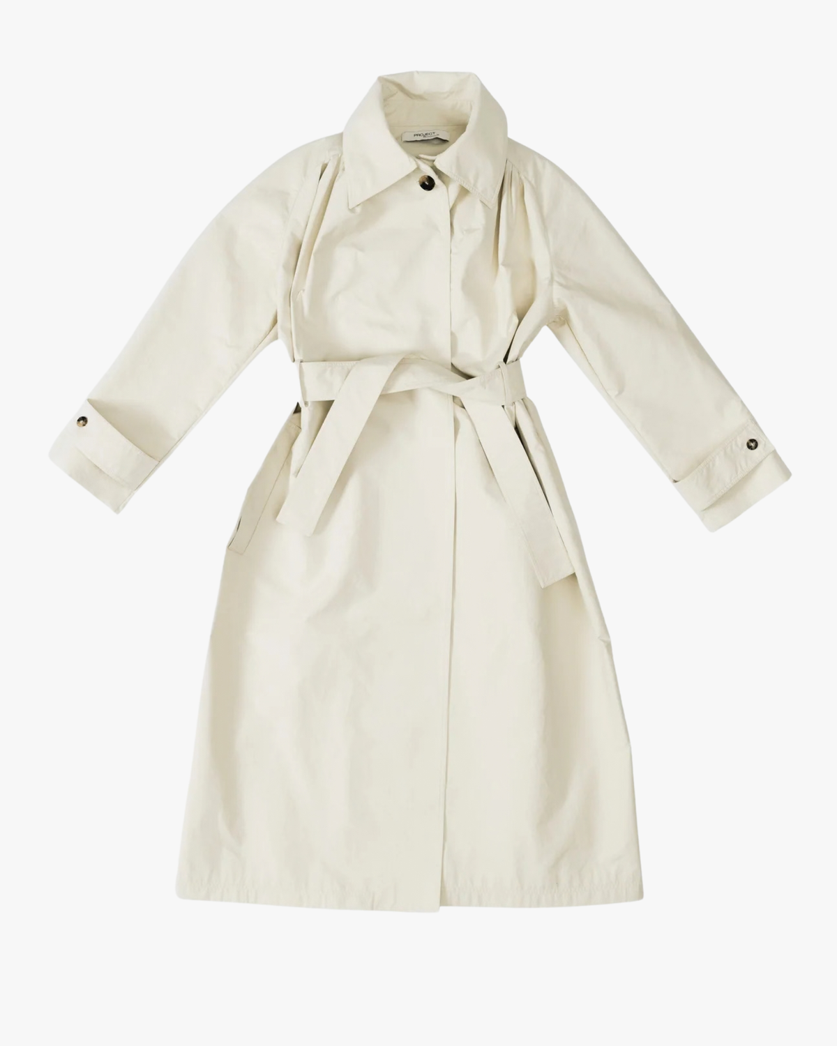 Pleated Trench Coat Sur Beige
