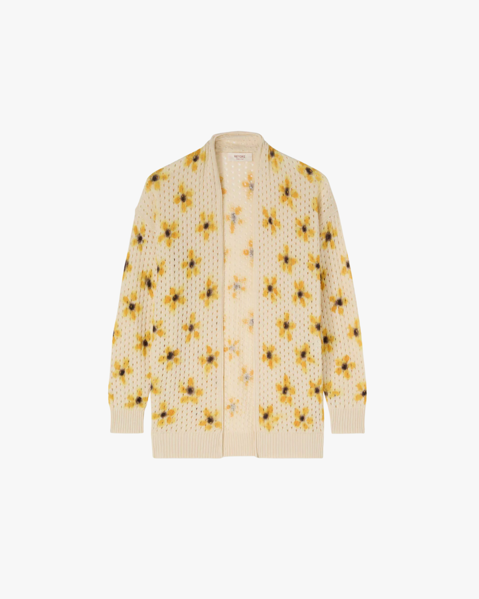 Cashmere Openwork Knit Cardigan Butter