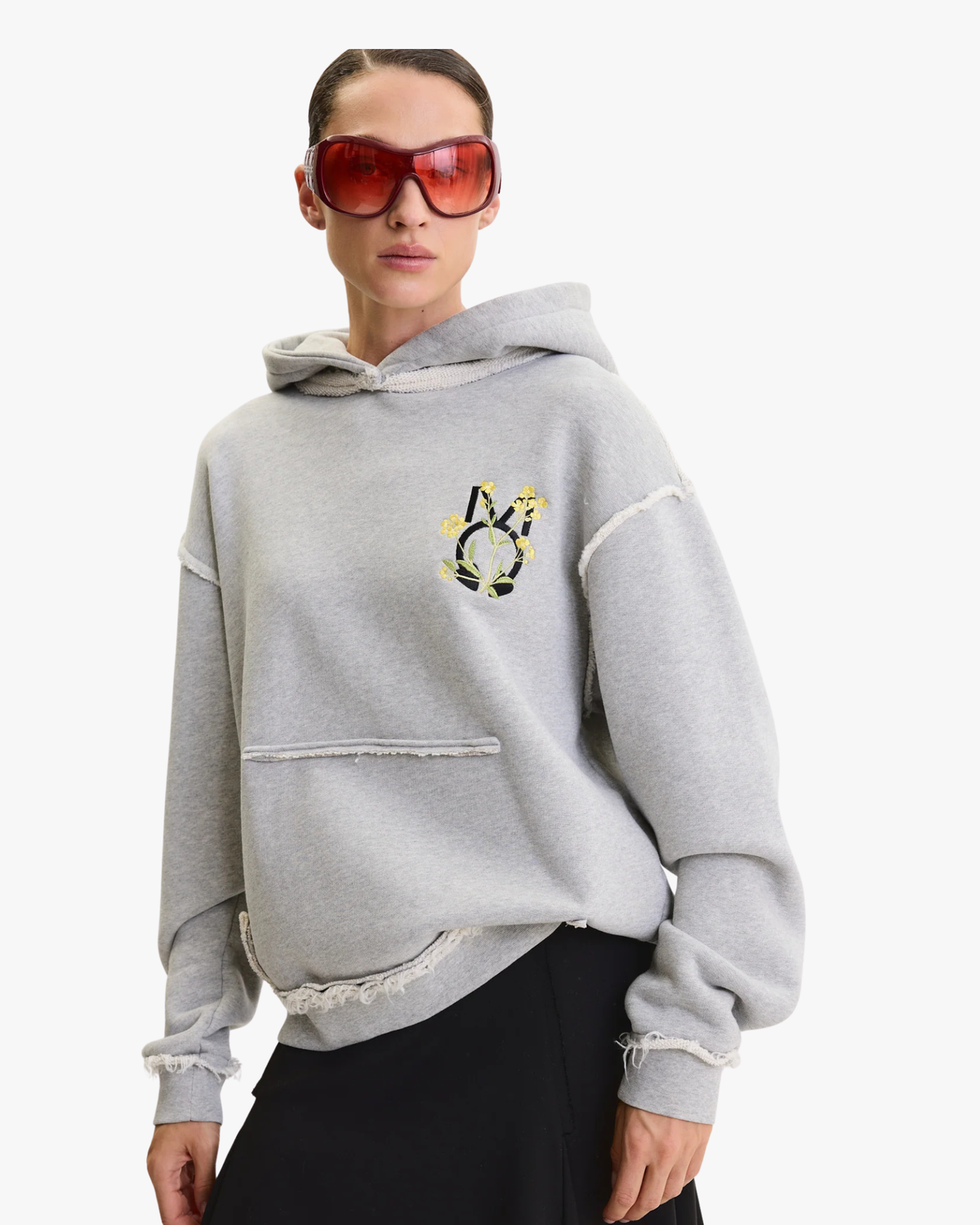 Hoodie The Icon Canola Flower Grey