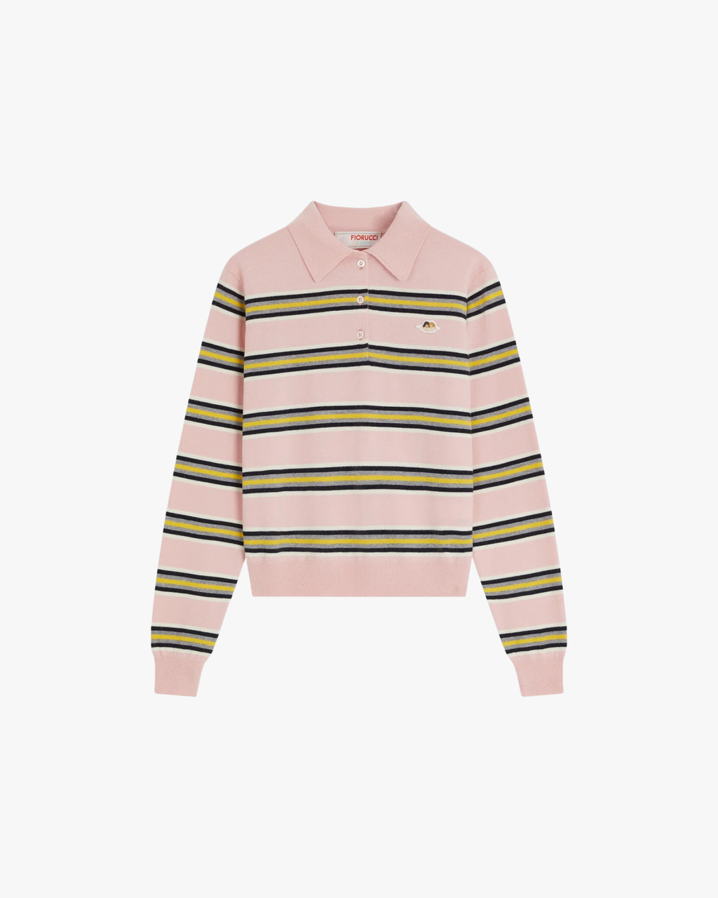 Polo Sweater Angel Patch Pink and Yellow Striped