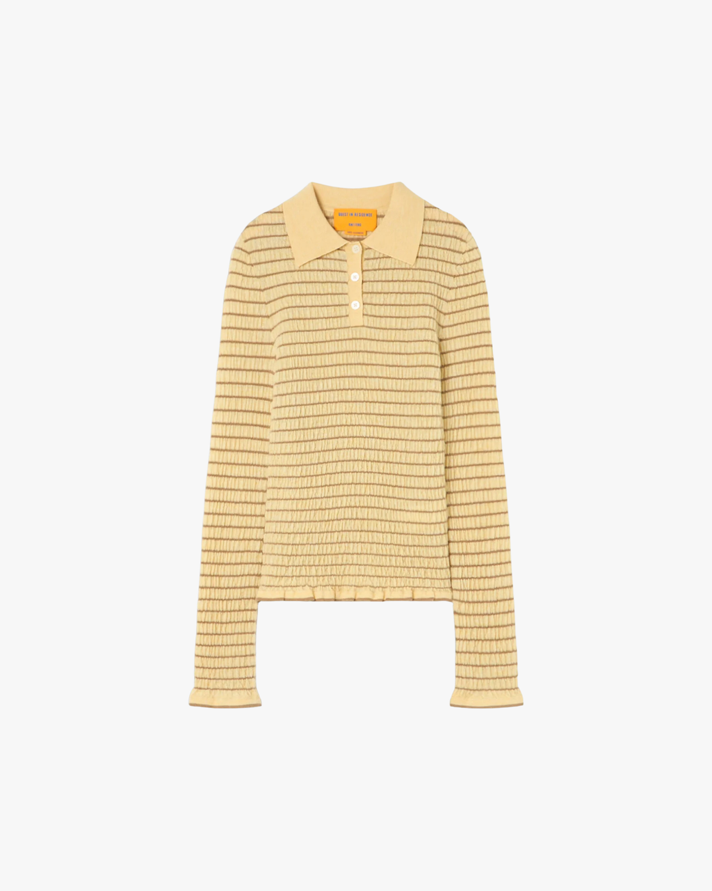 Polo Smocked Shrunken Camel