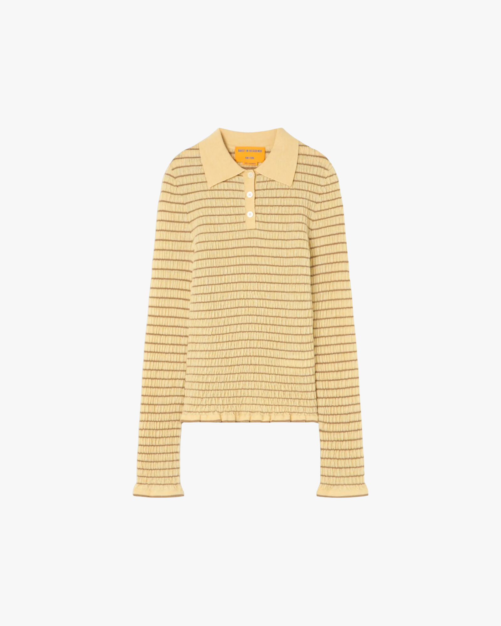 Polo Smocked Shrunken Camel