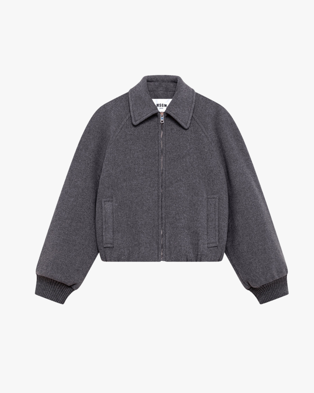 Bomber Jacket Wool Blend Grey