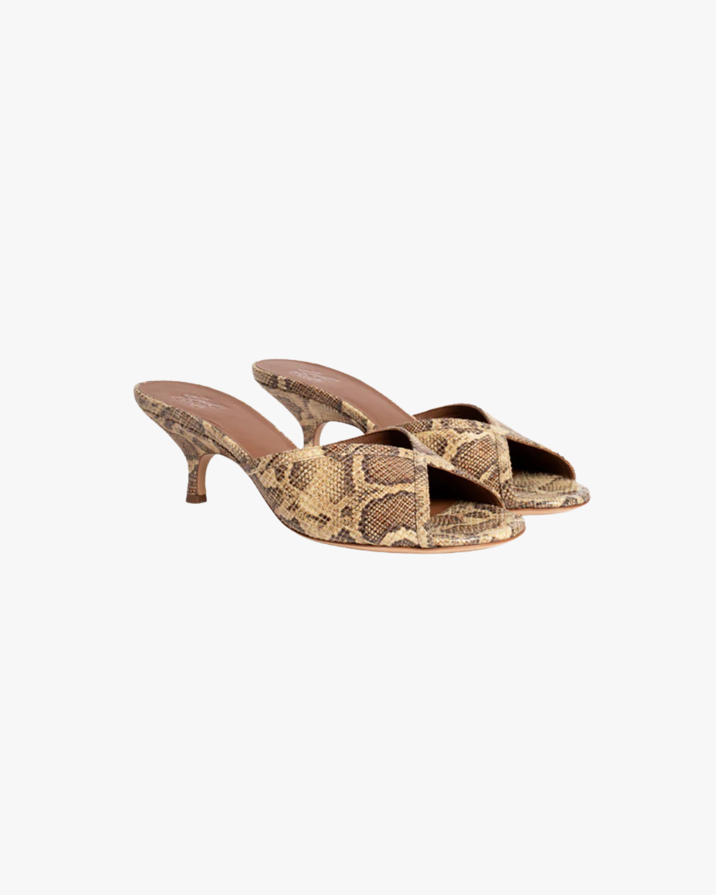 Melanie Kitten Open Toe Mule Camel