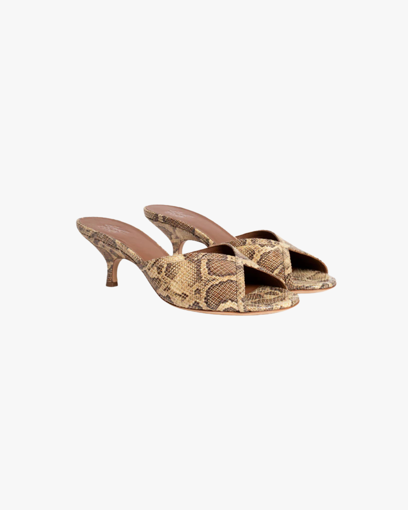 Melanie Kitten Open Toe Mule Camel