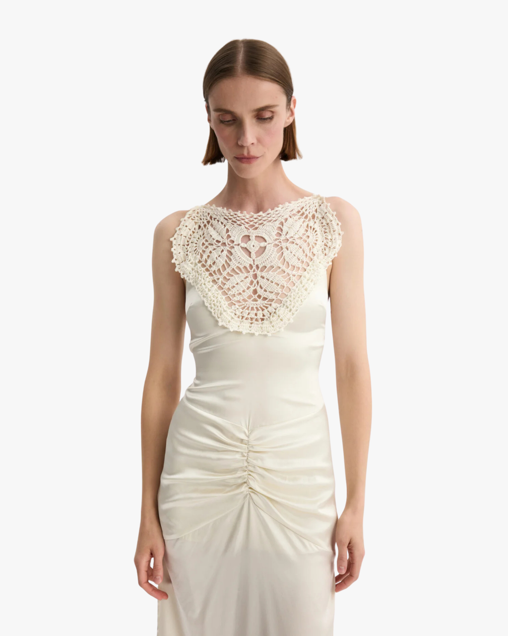 Forli Dress Midi Silk Ecru