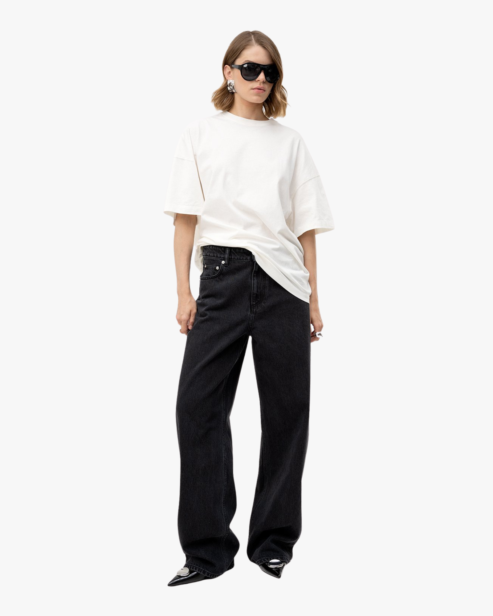 Pantaloni Noura Lavati Neri