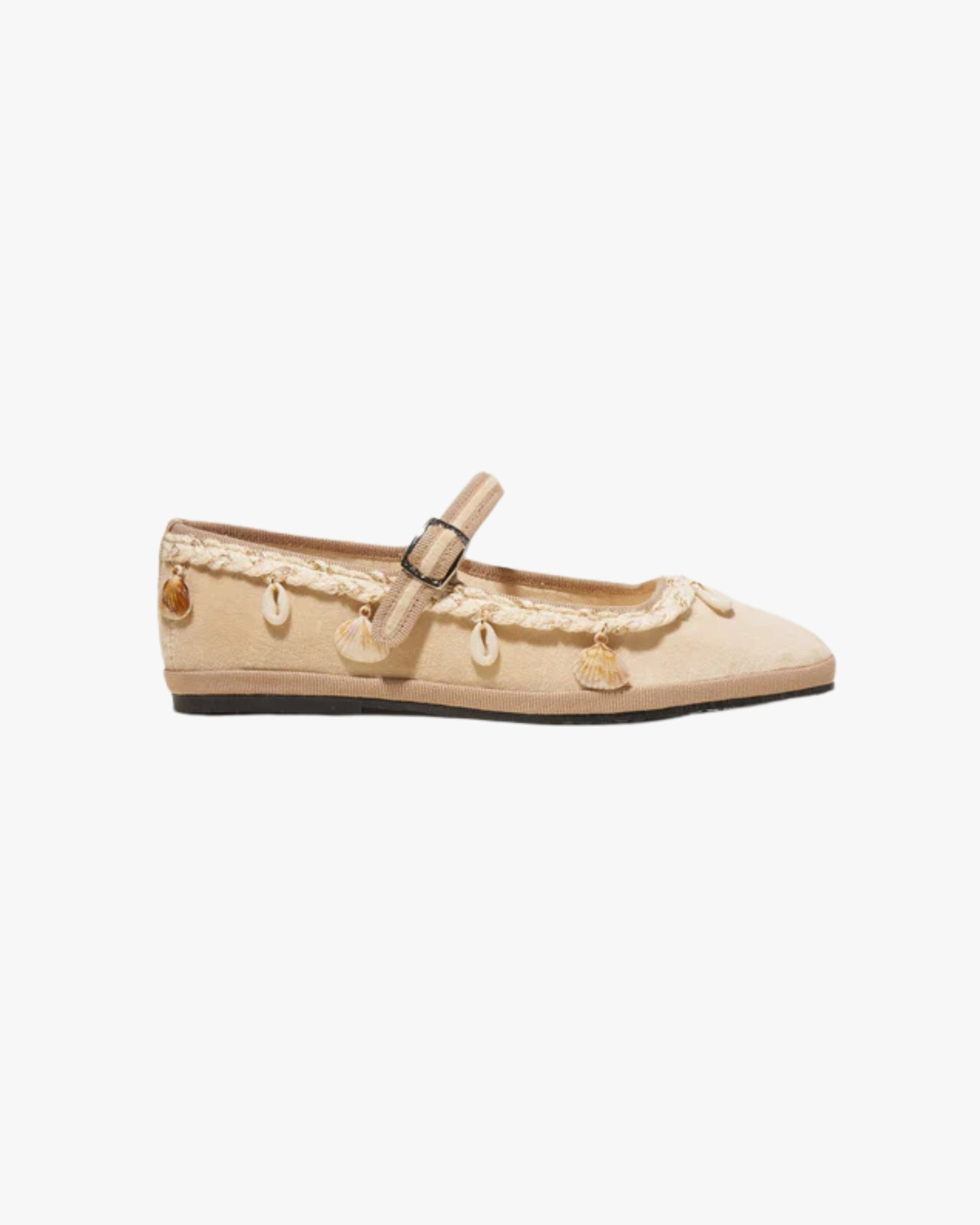 Lou Lou Velvet Friulane With Shells White