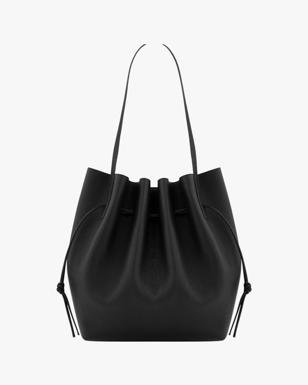 Drawstring Tote Scallop Black