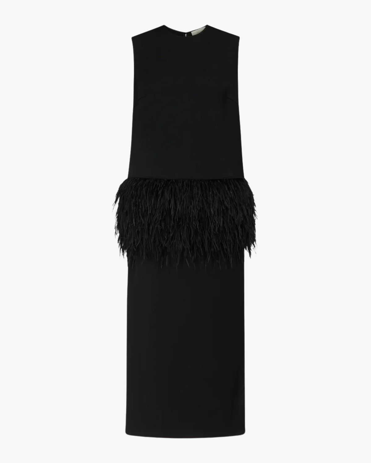 Maxi Dress Sonia With Feathers Black
