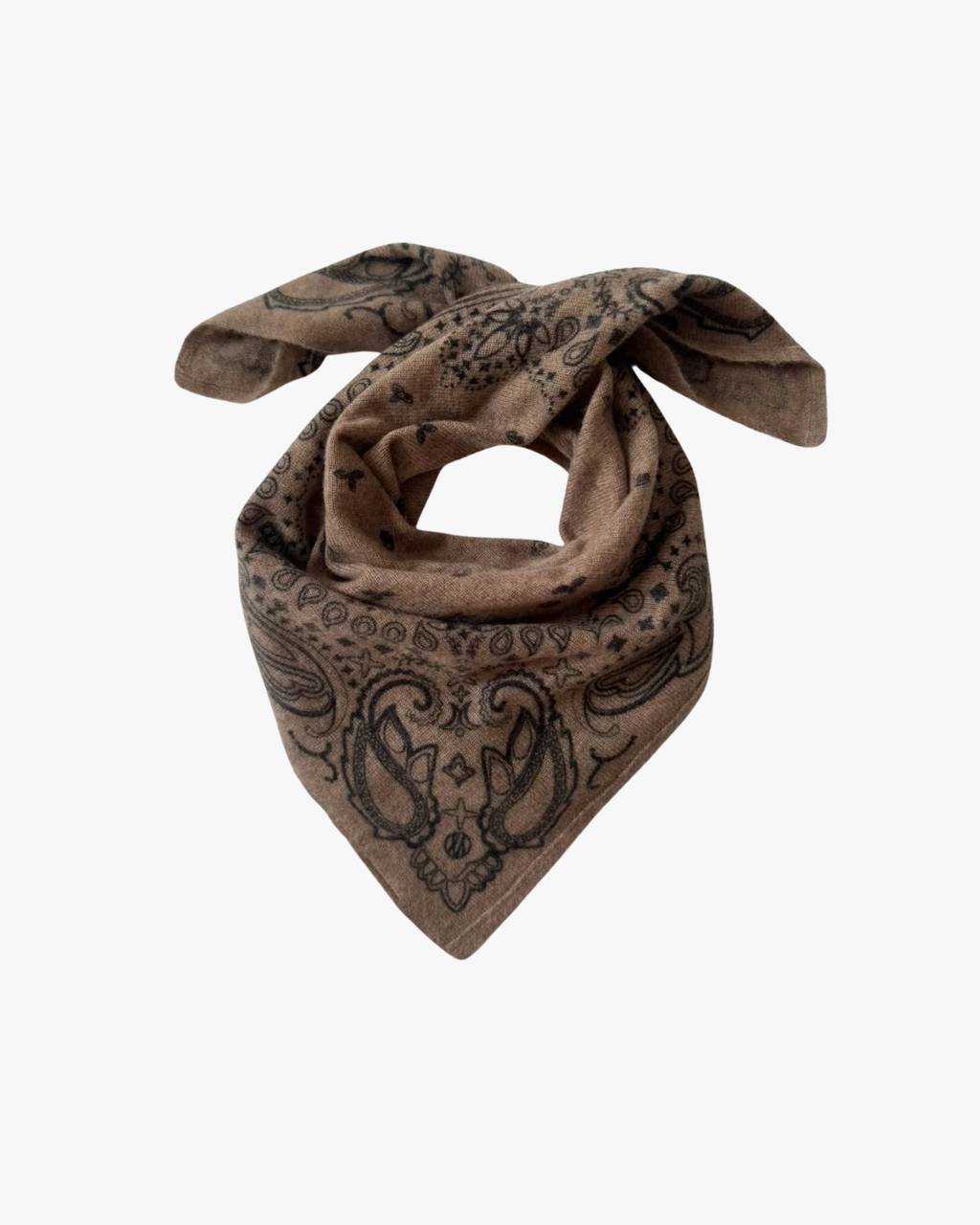 Paisley Cashmere Scarf Greige
