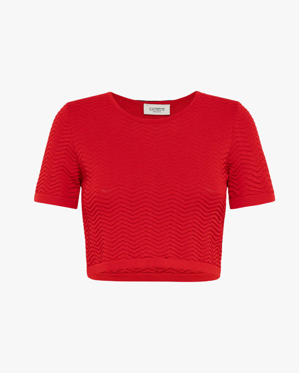 Knit Crop T-Shirt Woman Red