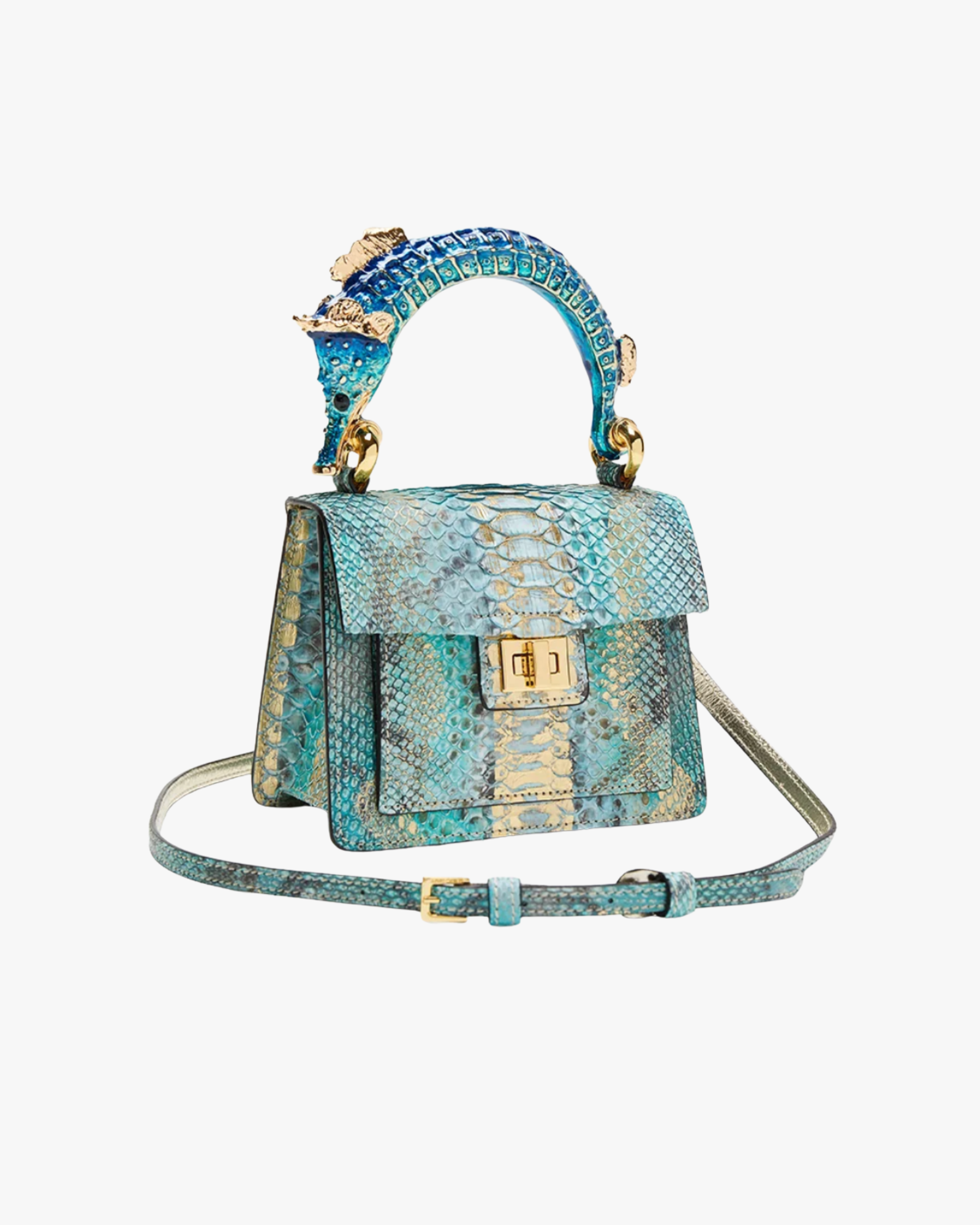 Art Bag Seahorse Light Blue Handle Bag