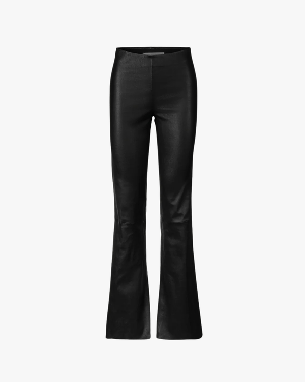 Flared Leather Trousers Lenny Black