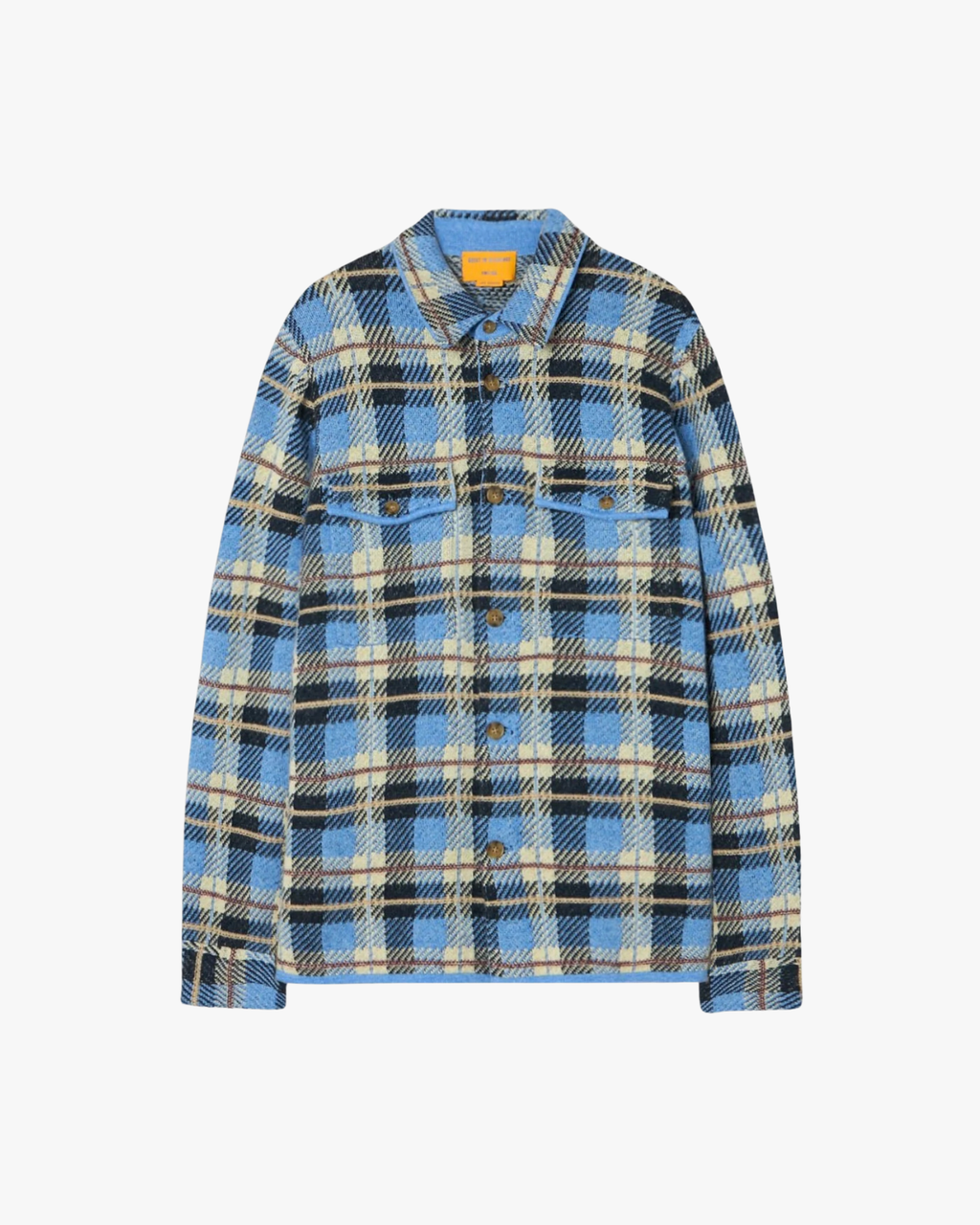 Plaid Cashmere Work Shirt Delft Blue