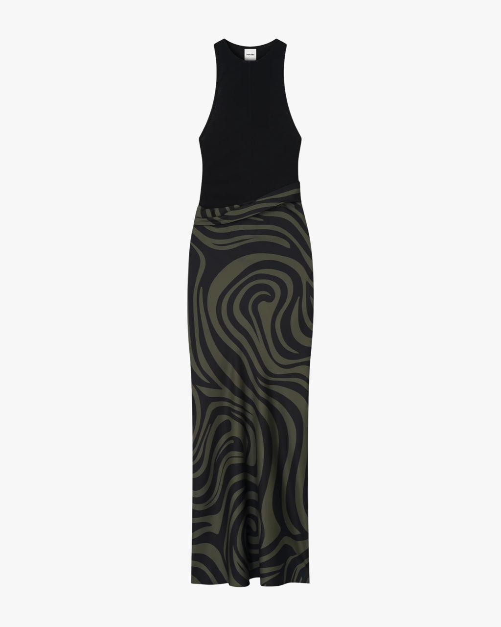Jordyn Maxi Dress Black Midnight Green Swirl