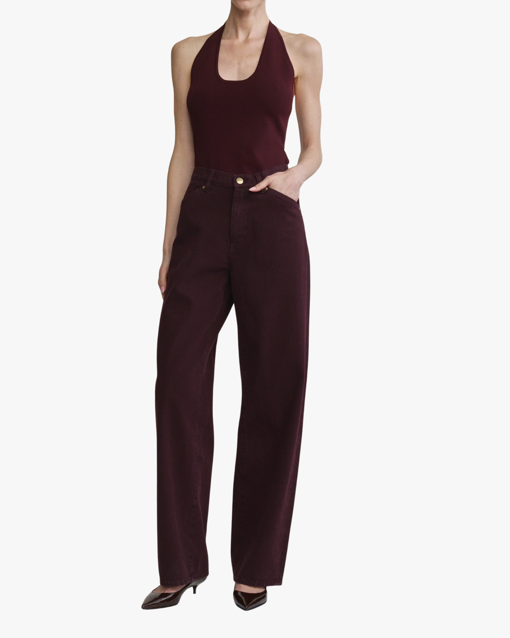 Loose Straight Jeans Kaylen Vintage Malbec