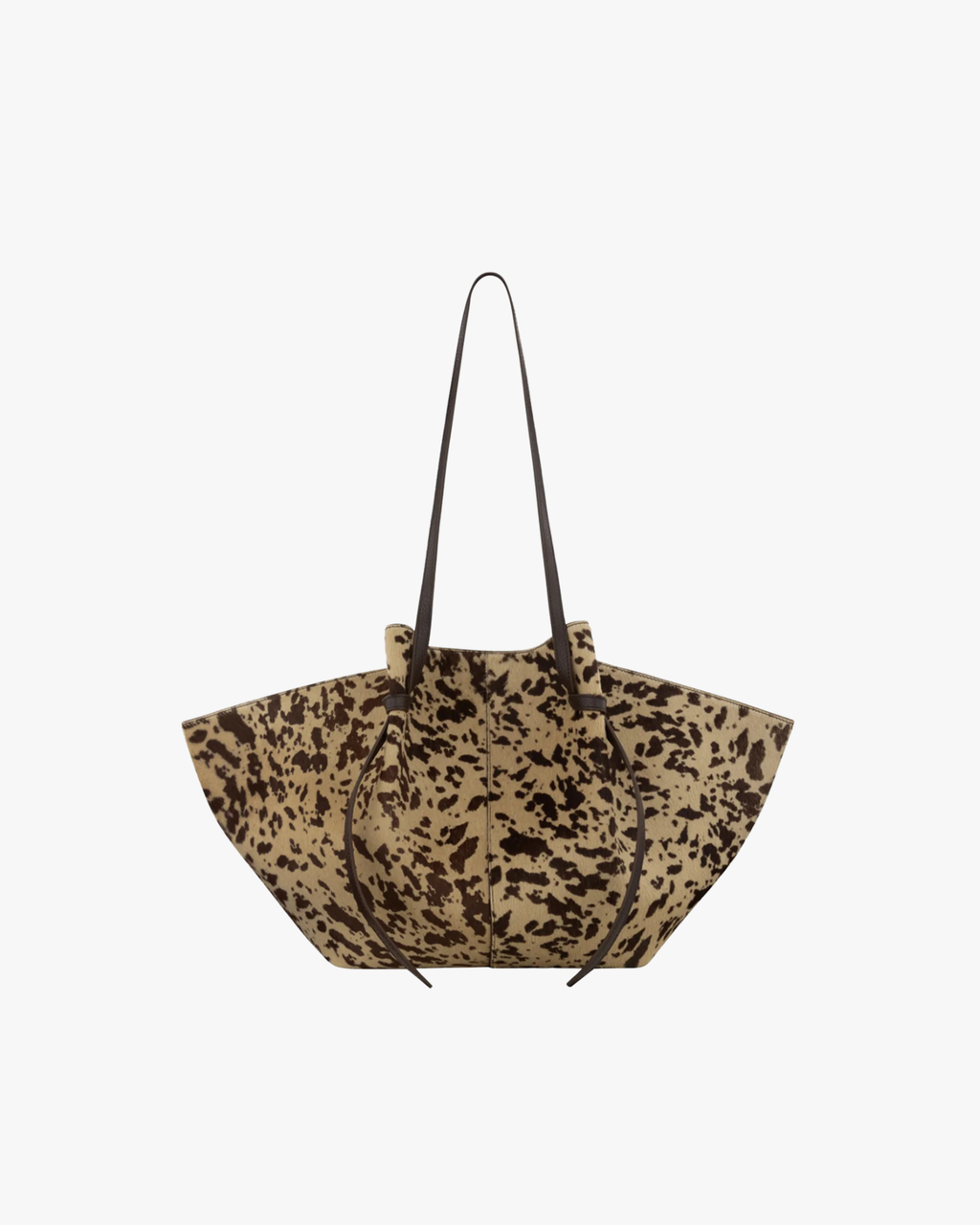 Knotted-Strap Tote Large Mochi Cow Print