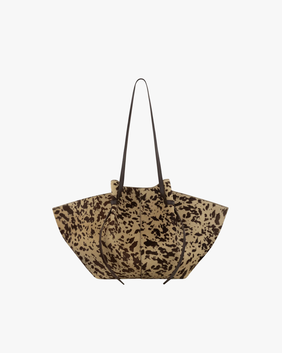 Knotted-Strap Tote Large Mochi Cow Print