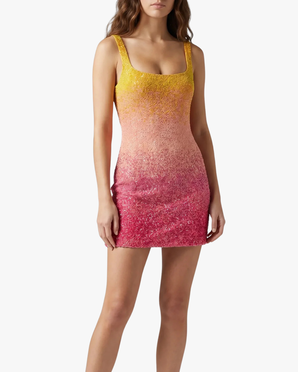 Striking Sofia Sunset Dress Ombre Pink And Orange