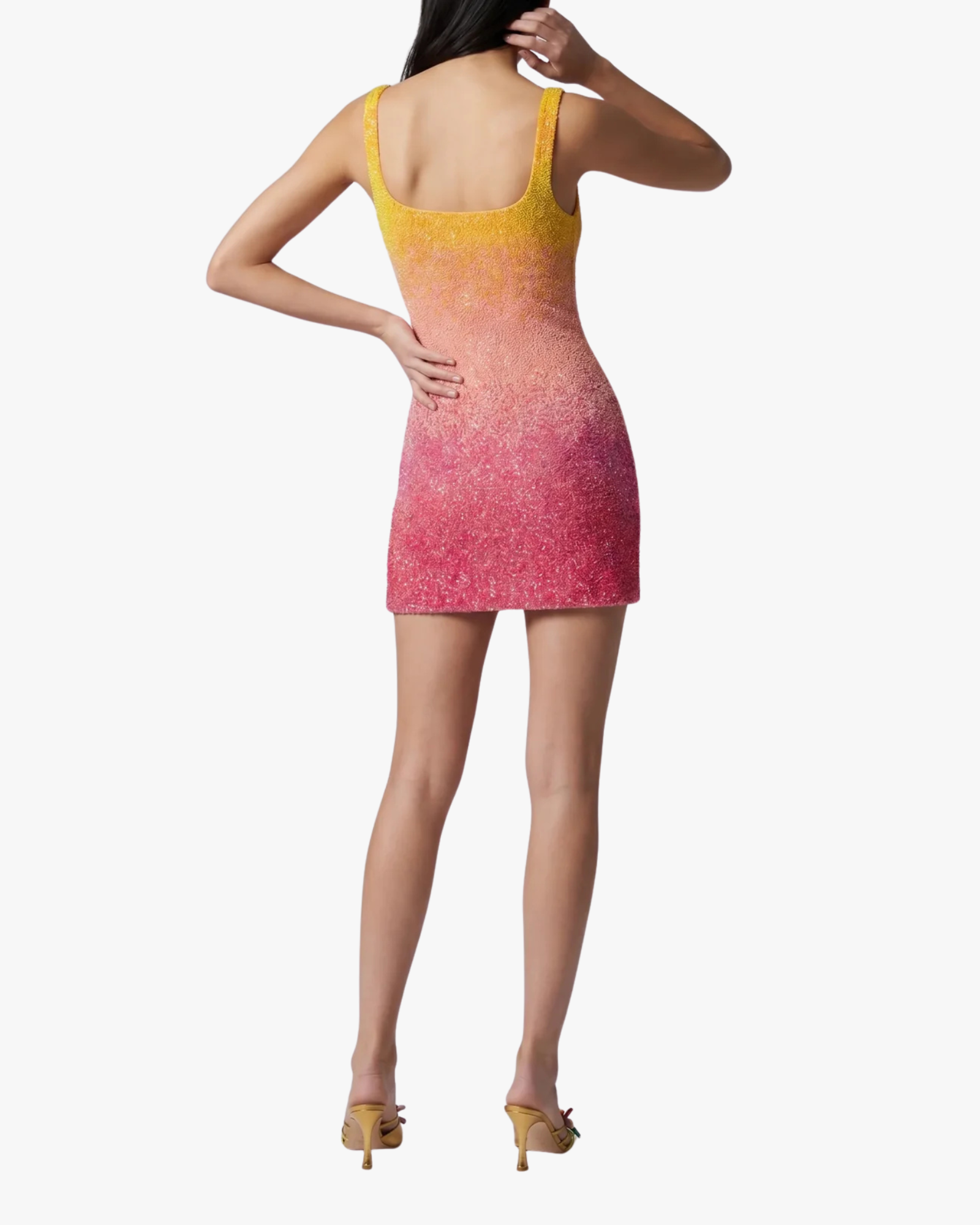 Striking Sofia Sunset Dress Ombre Pink And Orange
