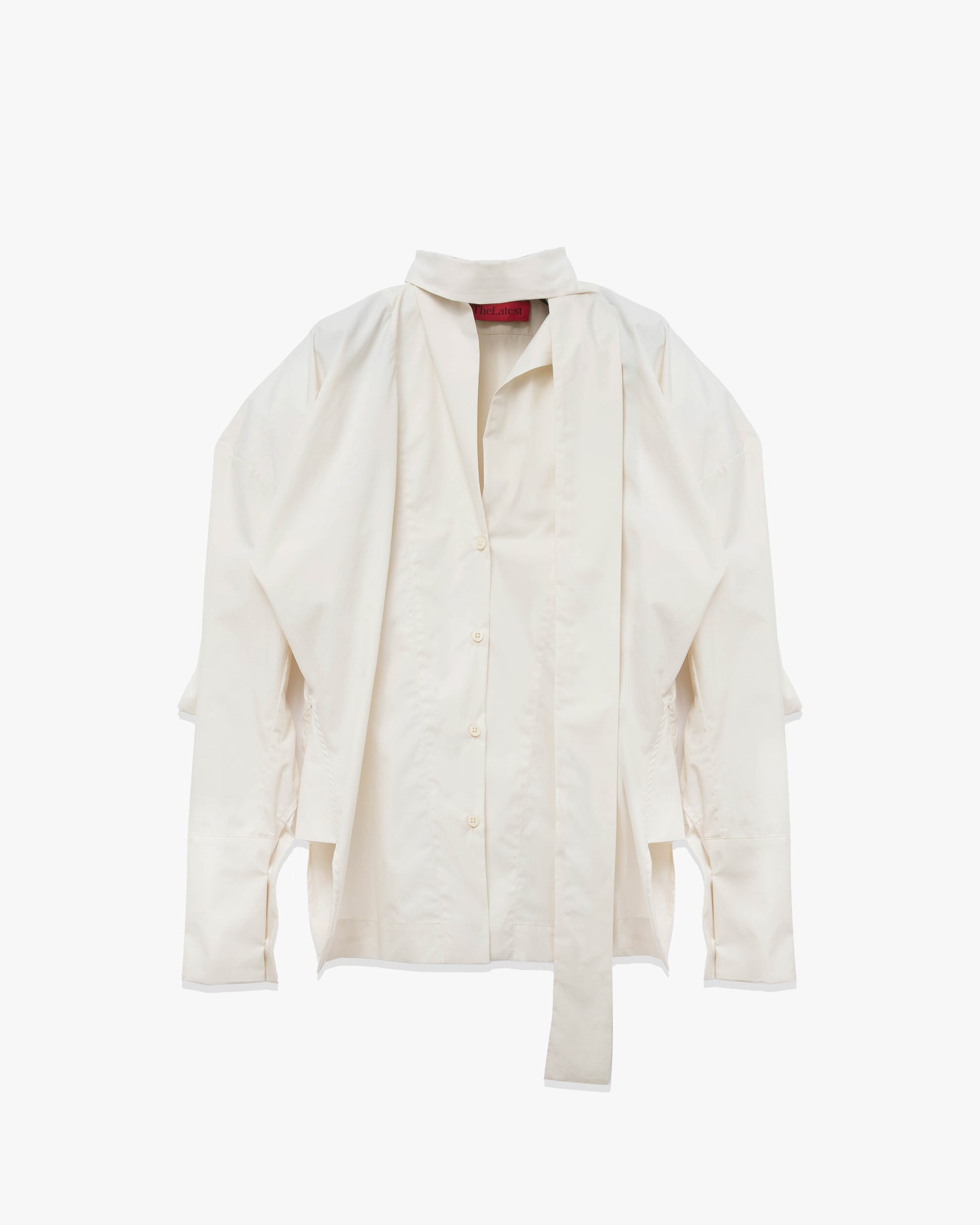 Cotton Poplin Shirt with Tie Detail