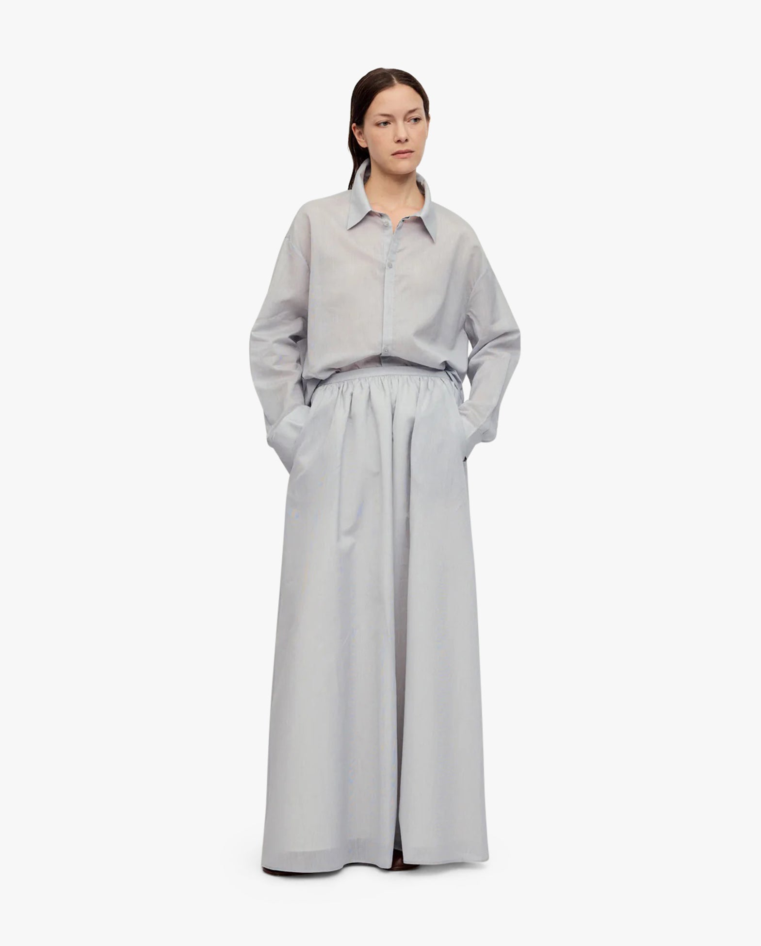 Tinted Striped Echo Pleated Skirt