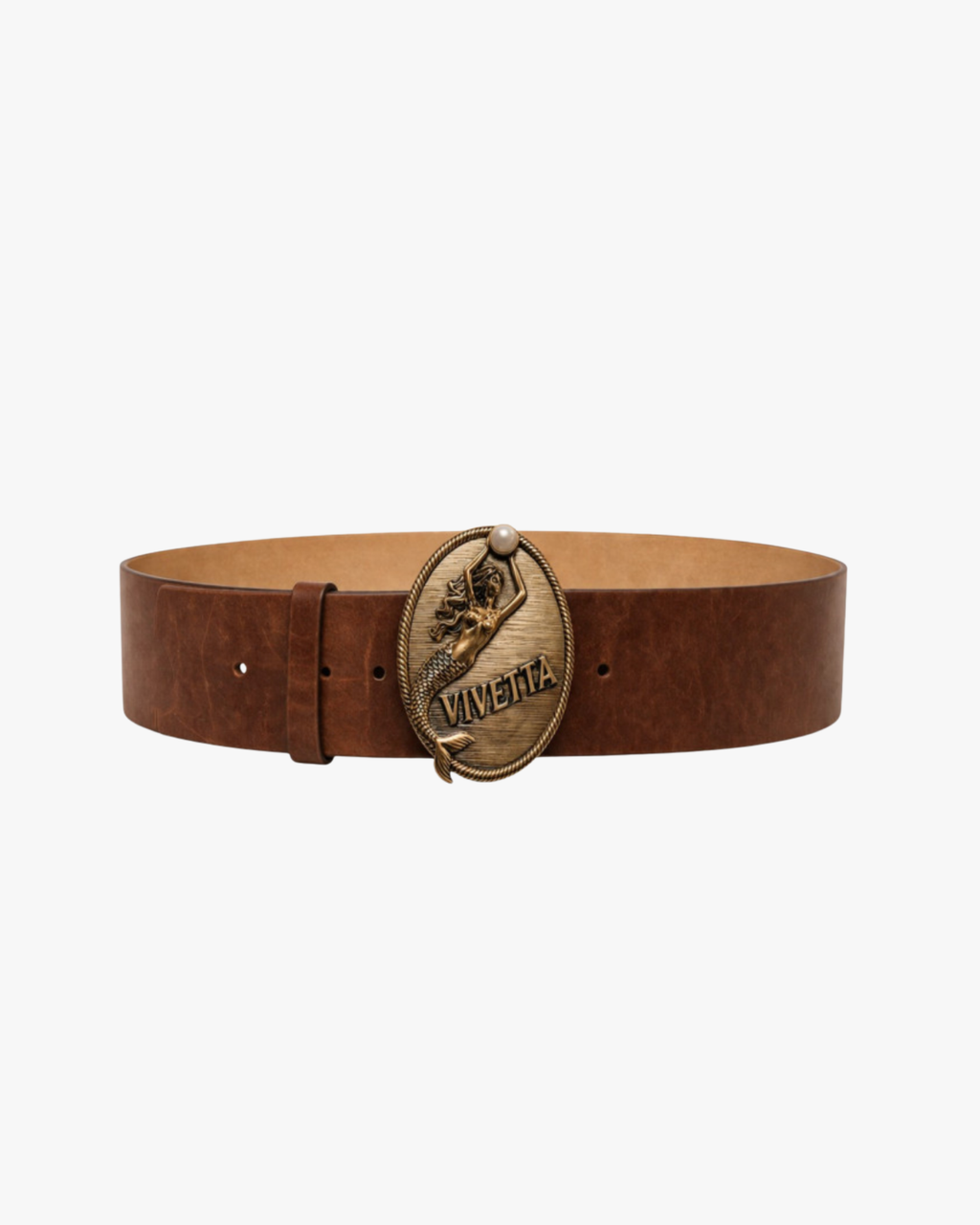 Mermaid Buckle Leather Belt