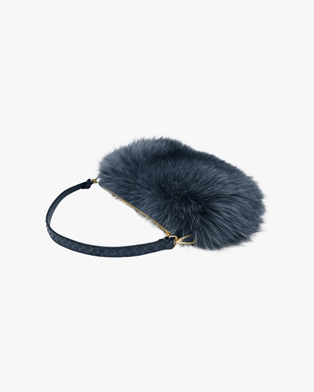 Small Pouch In Fox And Python Dark Blue Vicky Pochette