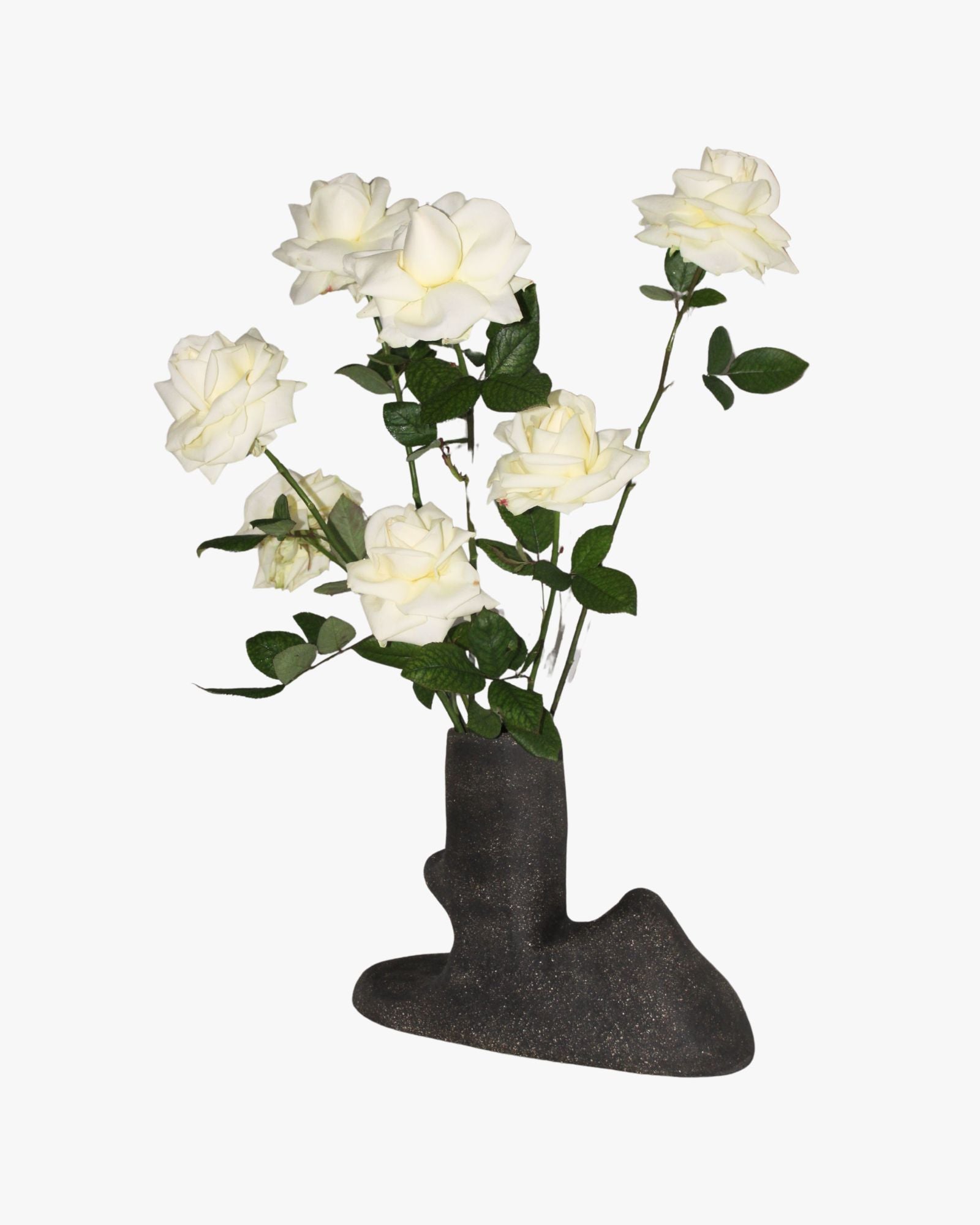 Volcan II Black Granite Vase