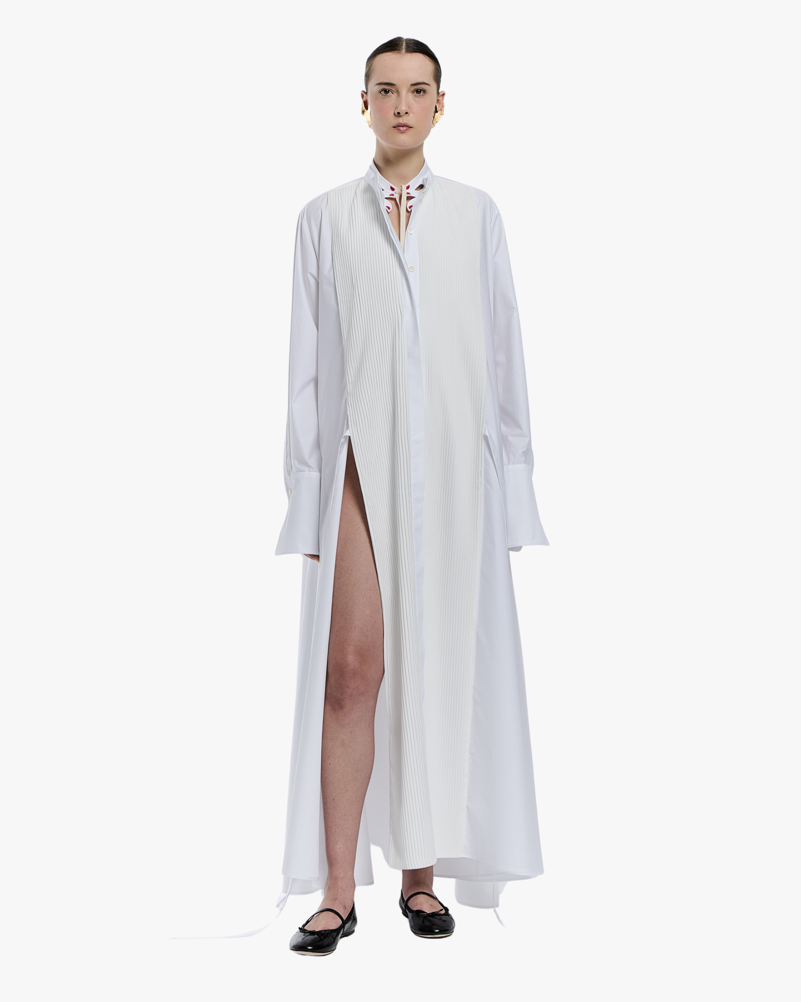 Wide Chemisier Dress Optical White