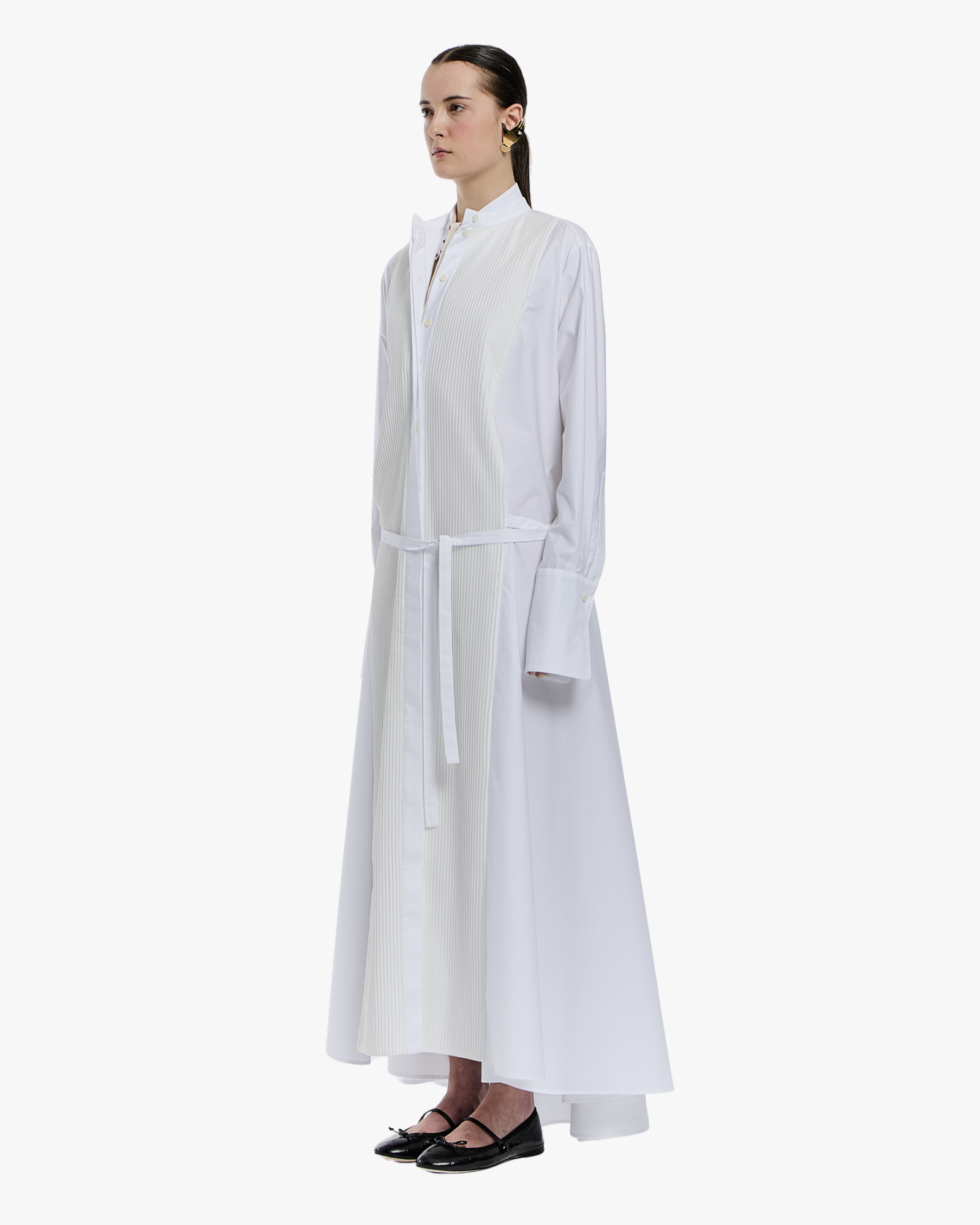 Wide Chemisier Dress Optical White
