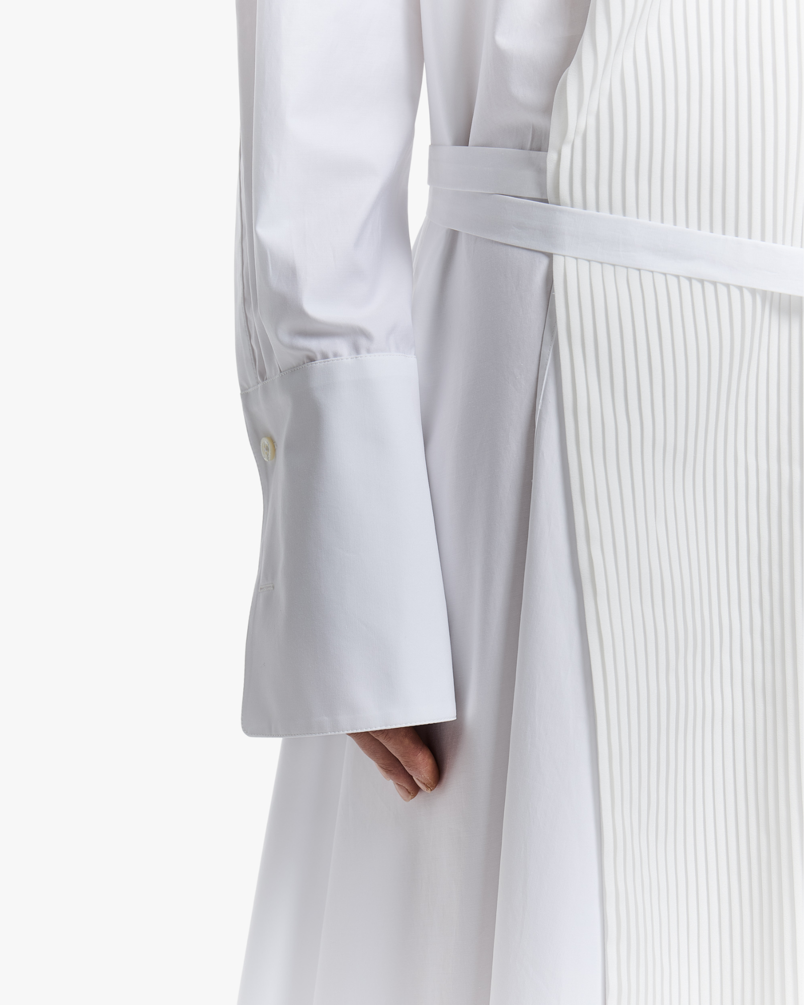 Wide Chemisier Dress Optical White